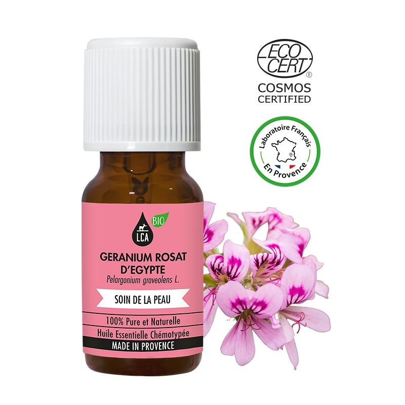 Huile Essentielle de Géranium Rosat 100% naturel Sans Additifs