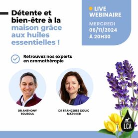 🗓️ SAVE THE DATE : mercredi 6 novembre à 20h30 Retrouvez nos experts en aromathérapie autour du thème : Le meilleur pour mon intérieur grâce aux huiles essentielles ! 🌿Comment créer dans son habitat une atmosphère sereine ? La diffusion d'huiles essentielles permet de créer une ambiance agréable et adaptée à de nombreuses situations : détente, sommeil, tonus, concentration...👉 Inscrivez-vous dès maintenant en cliquant sur le lien dans la bio.#aromathérapie #huileessentielle #aroma #formationaroma #webinaire #formation #lca #aroma